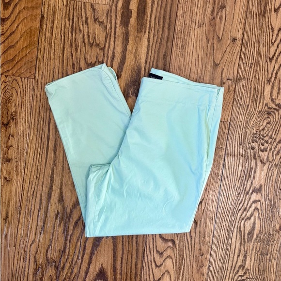 Talbots Heritage Crop Pants Mint Green Flat Front Side Zip - Picture 1 of 7